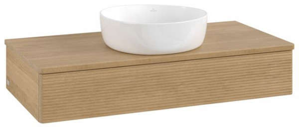 Wastafelmeubel Voor Opzet Waskom Villeroy en Boch Antao 1 lade 1000x190x500mm Honey Oak