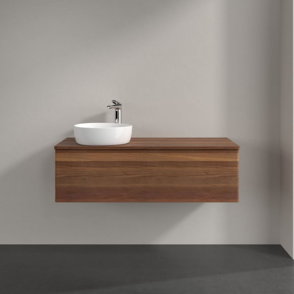 Wastafelmeubel Voor Opzet Waskom Villeroy en Boch Antao 1200x360x500mm Warm Walnut