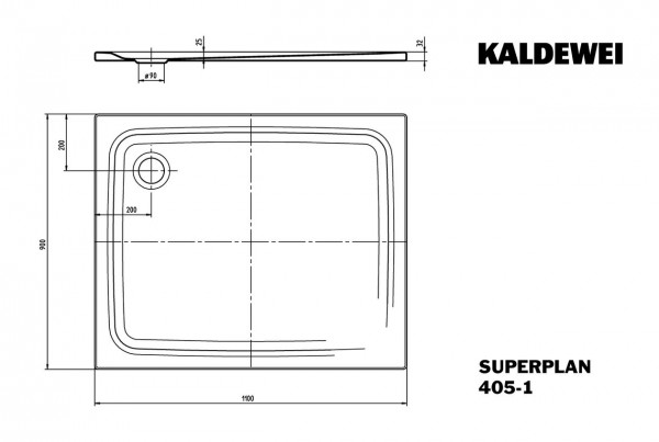 Kaldewei Douchebak Rechthoekig Mod.405-1 Superplan (430500010)