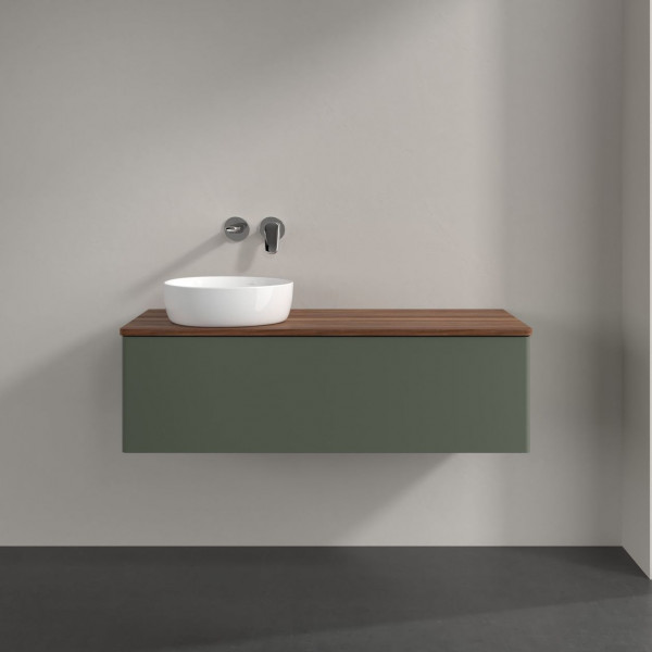 Wastafelmeubel Voor Opzet Waskom Villeroy en Boch Antao 1200x360x500mm Leaf Green Matt Lacquer/Wa...