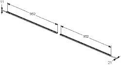 Ideal Standard Badkamerverlichting CONCA Set LED-lampjes voor laden Antraciet