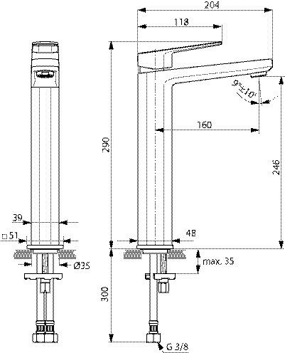 Ideal Standard Eéngreeps wastafelmengkraan Tonic II Chroom