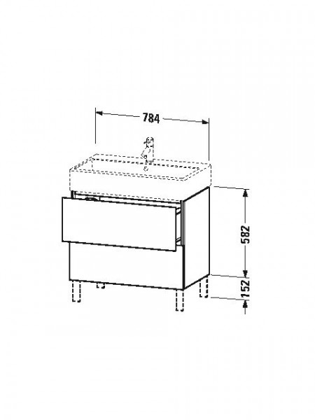 Duravit Wastafelmeubels L-Cube Staand 582x459mm