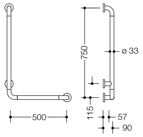 Hewi Badgreep Hoek Serie 801