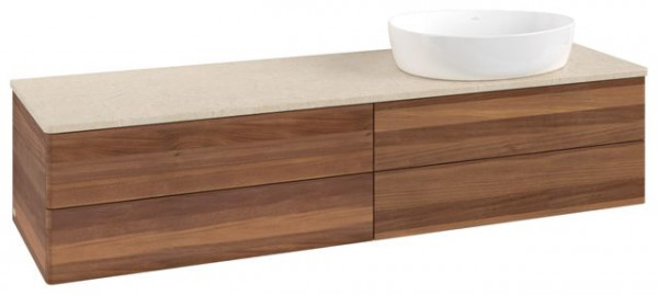 Wastafelmeubel Voor Opzet Waskom Villeroy en Boch Antao 1600x360x500mm Warm Walnut/Boticcino