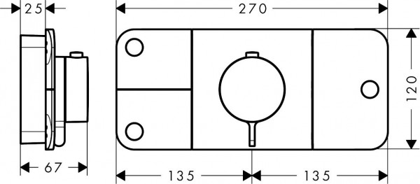 Thermostatische Douchemengkraan Axor ONE voor verzonken montage 3 Gebruik Zwart Mat