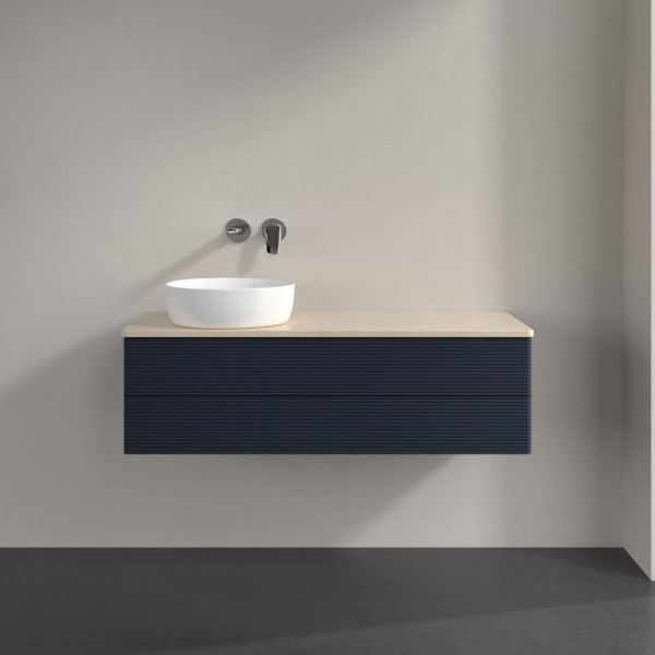 Wastafelmeubel Voor Opzet Waskom Villeroy en Boch Antao 1200x360x500mm Midnight Blue Matt Lacquer...