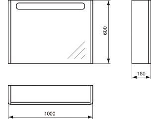 Ideal Standard SOFTMOOD Drukzuigerset voor spiegelkast 1000 mm