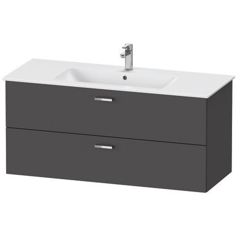 Badkamermeubel Set Duravit XBase Wastafel met badmeubel en spiegelkast 1230mm Grafiet Mat