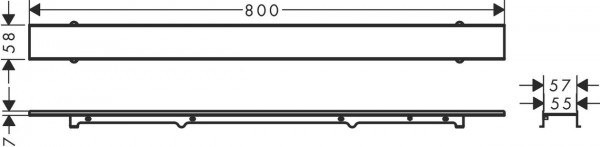 Douchegoot Hansgrohe RainDrain Rock 700mm inkortbaar en betegelbaar