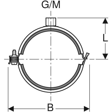 Geberit Pijpklem d125 geïsoleerd met schroefdraadbus M10/12 Universal