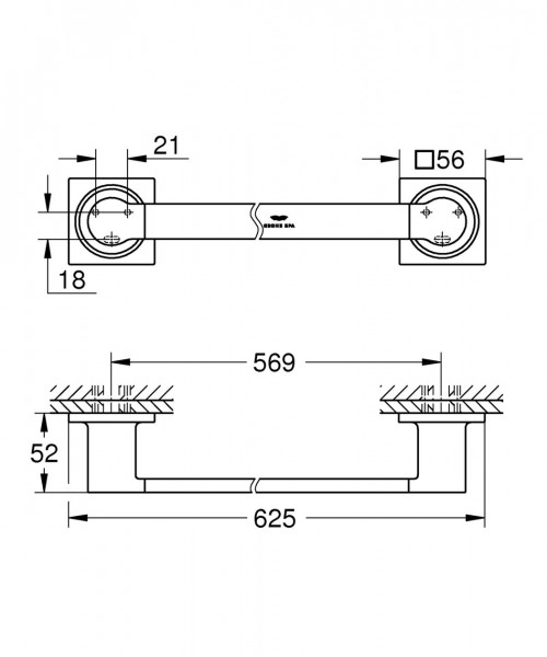 Handdoekenrek Hangend Grohe Allure Warm Sunset Geborsteld