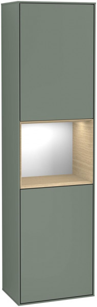 Colonne Salle de Bain Villeroy et Boch Finion 2 portes 1515x420mm 1 LED droite Olive Matt Lacquer/Oak Veneer