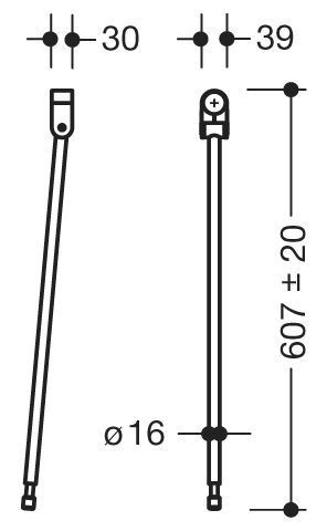 Hewi Bodemsteun voor Badgreep 760 mm Serie 805