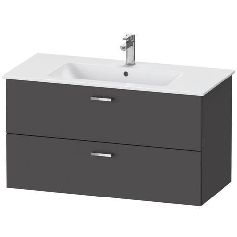 Badkamermeubel Set Duravit XBase Wastafel met wastafel en spiegel 1030mm Grafiet Mat