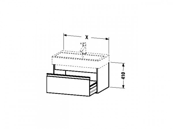 Duravit Ketho Wastafelonderkast 45x44x41cm 1 lade Standaard greep met softclose spaanplaat Basalt Mat KT668504343