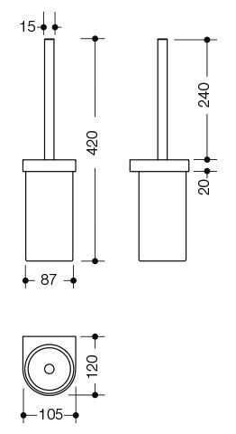 Hewi Toiletborstelhouder System 800 Chroom/Wit 800.20.10041