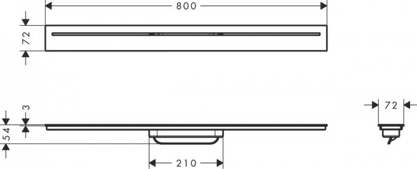 Douchegoot Axor Drain Standaard installatie 800mm Geborsteld Goud Optic