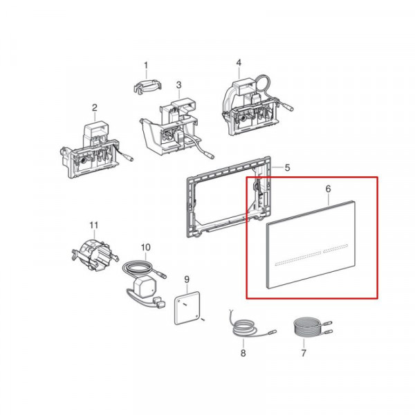 Geberit Bedieningspaneel Toilet Sigma80 met 2 spoelknoppen 242618