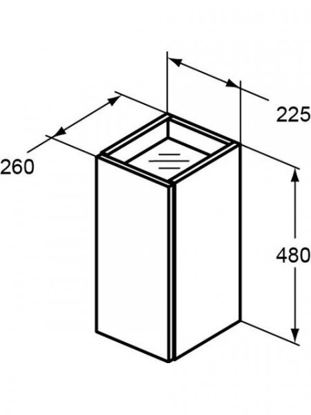 Ideal Standard TONIC II Deur voor zijkast 225mm