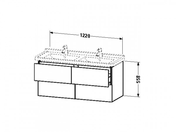 Duravit Wastafelmeubels L-Cube voor 033213 469x1220x558mm