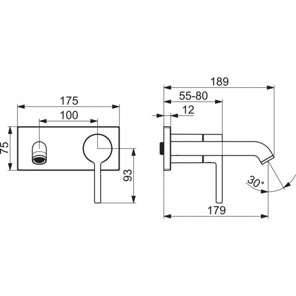 Inbouw Wastafelkraan Hansa VANTIS Style Inbouw 189mm Chroom