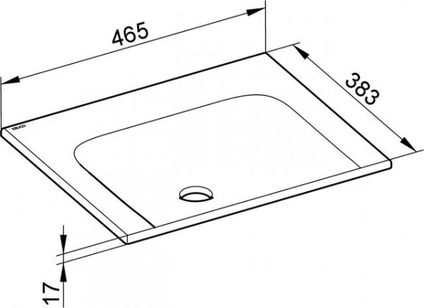 Keuco Meubelwastafel X-Line 465x17x383mm