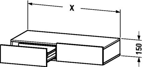 Duravit DuraStyle Schuifladenblok 1000 x 440 mm (DS82700)