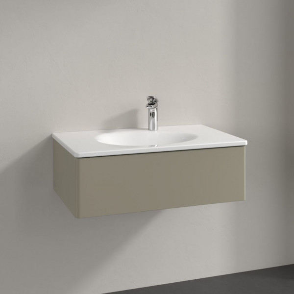 Meuble Pour Lavabo Encastrable Villeroy et Boch Antao 1 tiroir 788x256x496mm Stone Grey Matt Lacquer