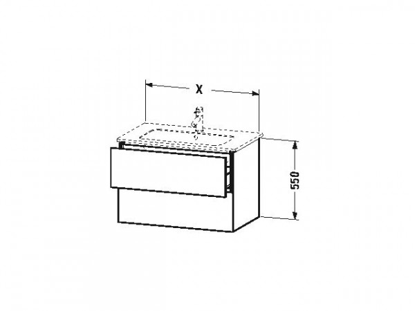 Duravit Wastafelmeubels L-Cube voor 233683 481x820x550mm