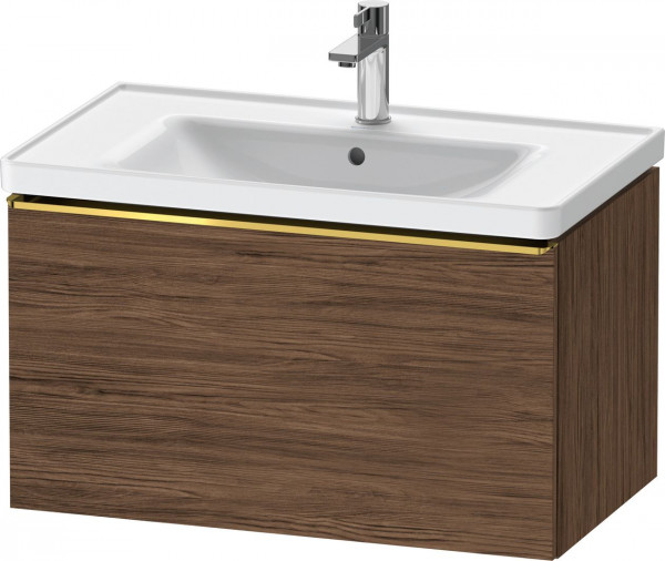 Meuble Pour Lavabo Encastrable Duravit D-Neo tiroir poignée doré pour Lav. D-Neo 784mm Noyer foncé mat DE4255034210000