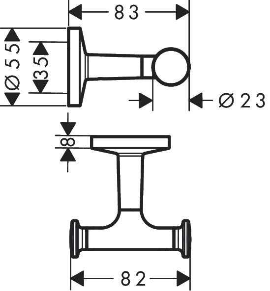 Handdoekhaakjes Axor Universal Circular 82x55mm Chroom