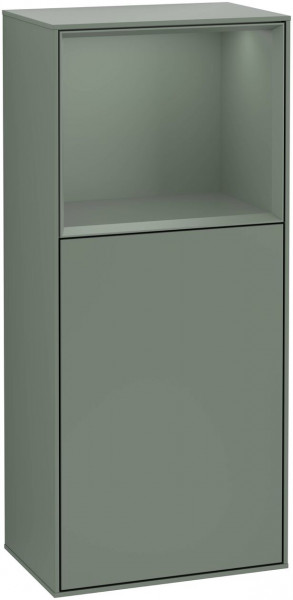 Armoire latérale Villeroy et Boch Finion porte droite éclairage mural Olive Matt Lacquer