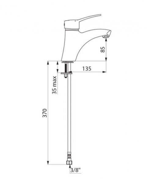 Delabie Wastafelmengkraan SECURITHERM Chroom 135 mm x 85 mm 2521TEP