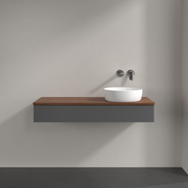 Wastafelmeubel Voor Opzet Waskom Villeroy en Boch Antao 1200x190x500mm Anthracite Matt Laquered/W...