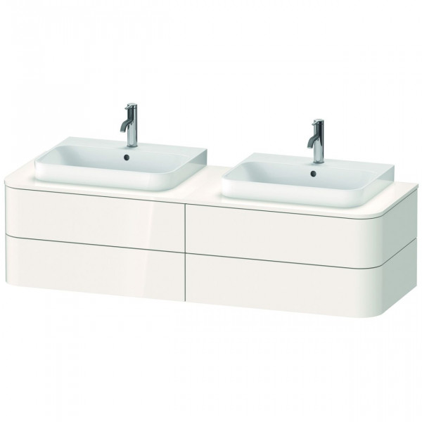 Meuble Double Vasque Duravit Happy D.2 Plus 4 tiroirs 1600mm Blanc brillant HP4974B2222