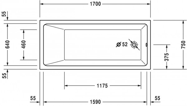 Duravit Whirlpool Vero Air Wit  1700x750mm