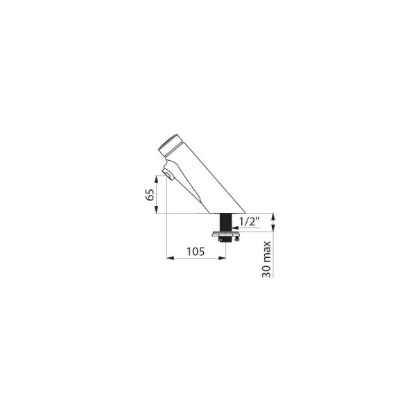 Delabie fonteinkraan Chroom 65 x 105 mm 740000