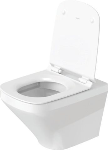 Duravit DuraStyle wandclosetset diepspoel spoelrandloos 37x54cm met softclose closetzitting Wondergliss wit 45510900A11