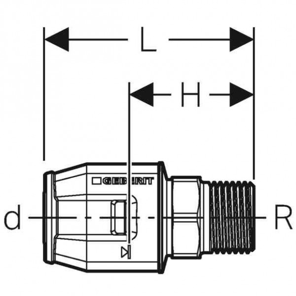 Geberit Montage met AG Ms d25-R1 PushFit (652553001)