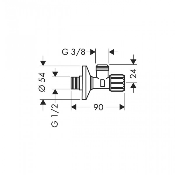 Hansgrohe hoekstopkraan inclusief filter 3/8 chroom 13904000