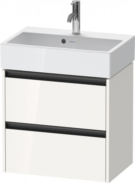 Meuble Pour Lavabo Encastrable Duravit Ketho.2 2 tiroirs, poignées anthracite, pour Lavabo Vero Air 584x549x390mm Blanc brillant K25273022220000