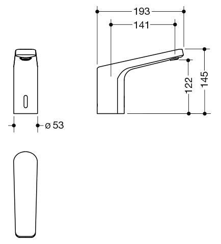 Hewi Wastafelmengkraan Serie AQ 950 netelektronica Glanzend Chroom AQ1.12S21140