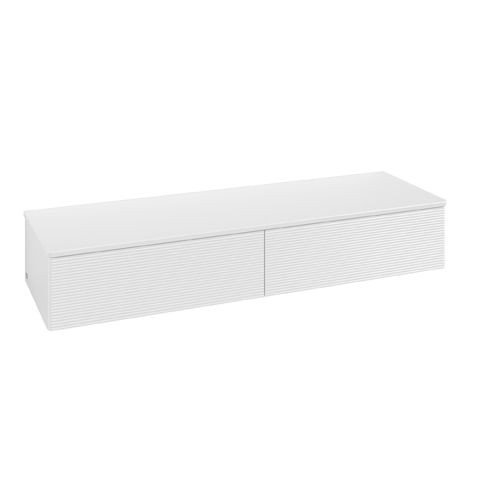 Wandmeubel Villeroy en Boch Antao Met Structuur 2 laden 1600x268x500mm Glossy White Laquered