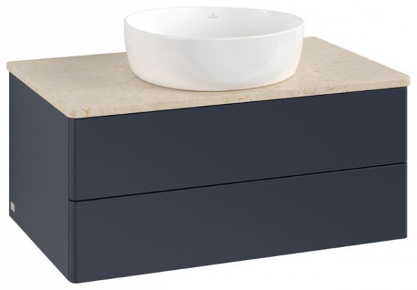 Wastafelmeubel Voor Opzet Waskom Villeroy en Boch Antao 800x360x500mm Midnight Blue Matt Lacquer/...