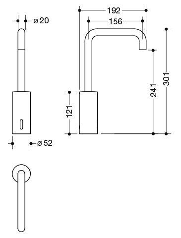 Hewi Wastafelmengkraan Serie AQ 477/801 netelektronica Glanzend Chroom AQ1.12S22040