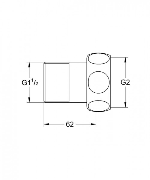 Grohe Snelkoppeling Universeel Rechte koppeling 2" en 1 1/2" 12426000