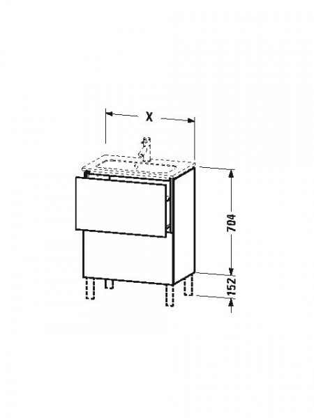 Duravit Wastafelmeubels L-Cube Staand 704x391mm