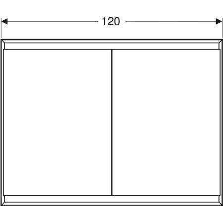 Badkamerkasten Geberit ONE Ingebouwde montage, 2 deuren 1200x900mm Aluminium