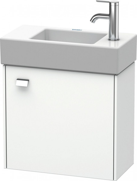 Meuble Lave-Mains Duravit Brioso 1 porte charnières droites, poignée chrome, pour Lav. Vero Air 484mm Blanc Mat BR4051R1018